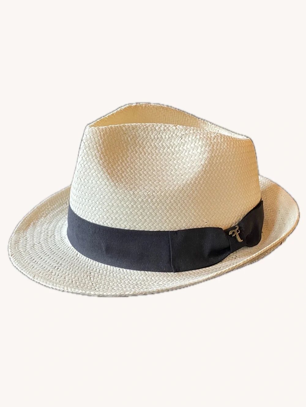 Tidal Tom Micro-Braid Poly-Straw Classic Fedora Hat with Black Band (Size: M/L)